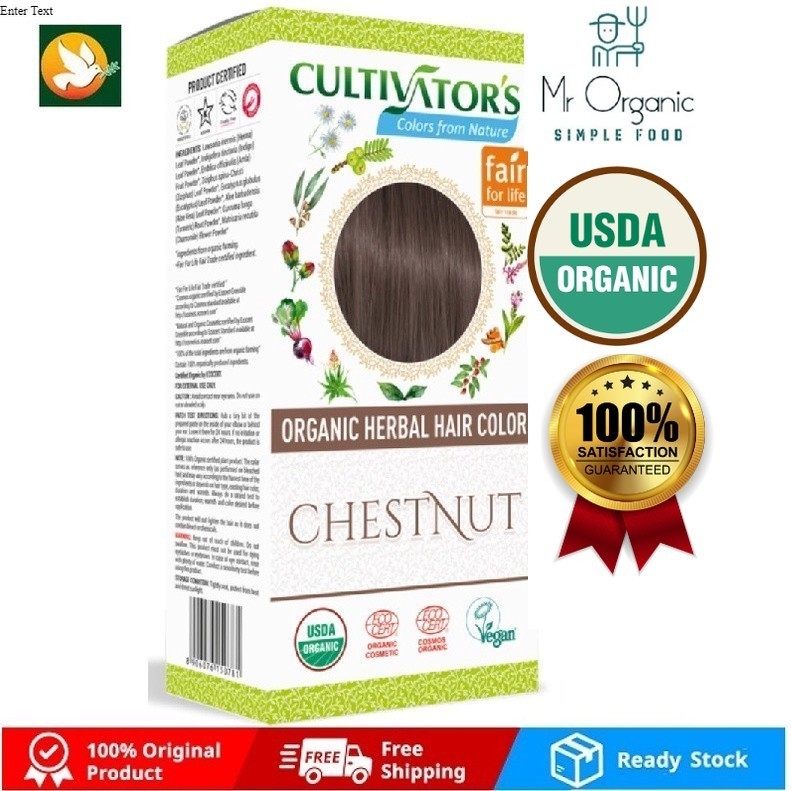 Cultivator's Organic Herbal Hair Color (Chestnut) 100g | Shopee Malaysia