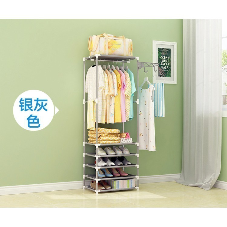 VIVIR Multipurpose Korean Clothes Rack Cloth Organizer Rack Wardrobe Cloth Hanging Rack Shopee Malaysia