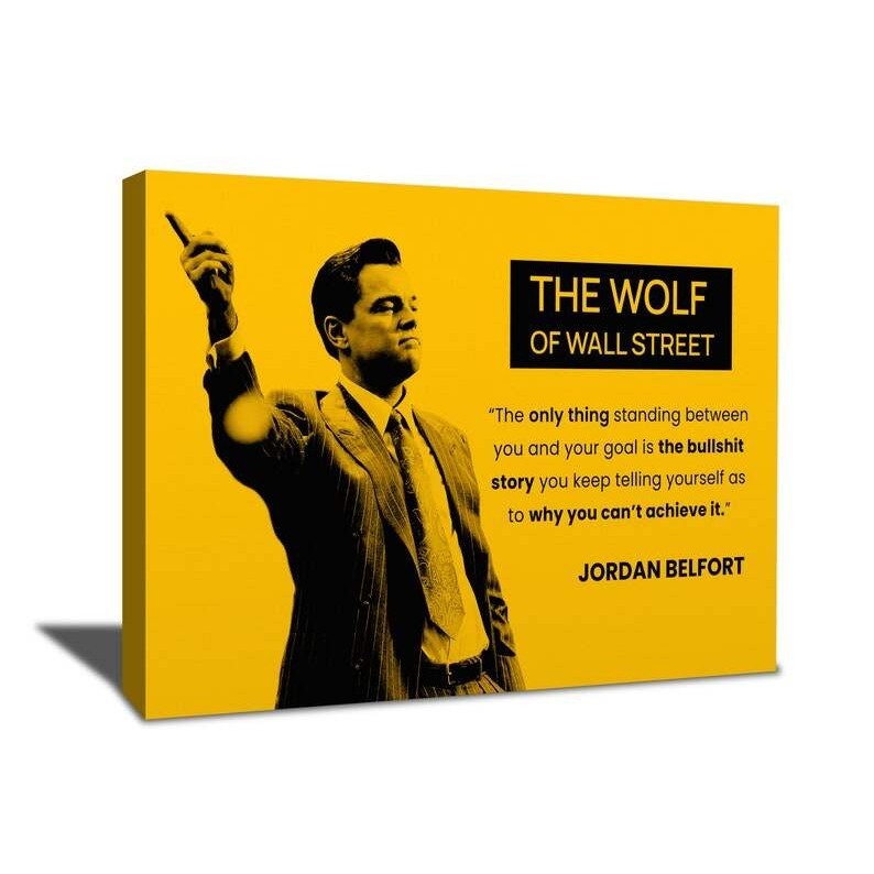 Wolf of Wall Street Movie Wall Art Canvas Jordan Belfort Quote Poster ...