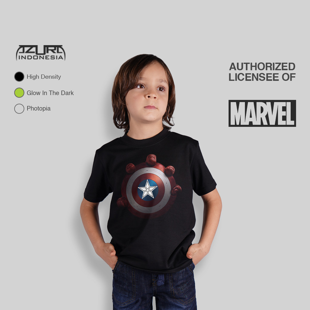 HITAM Azura Tshirt Marvel Original Captain America Shield Grip Red Hulk ...