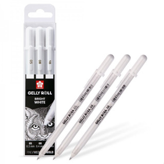 3X White Gel Ink Marker Pen Drawing Art Fine Tip Sketching Painting Tool  0.8MM