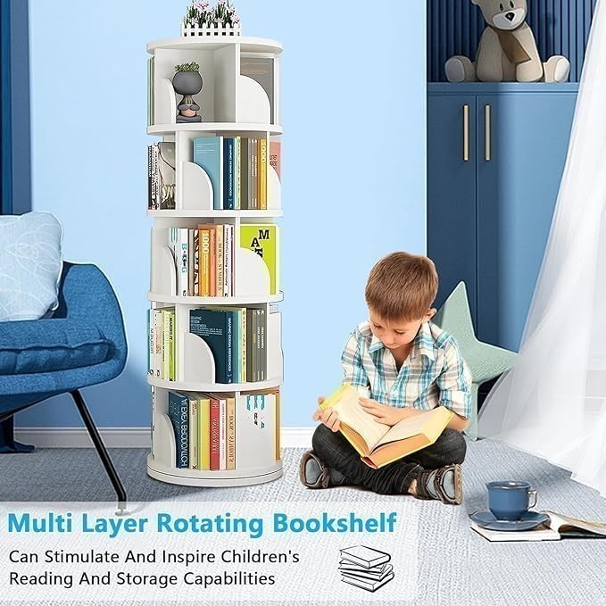 Shopping Rotating Book Shelf Rotate 360 Degree Bookcase Floor Standing ...