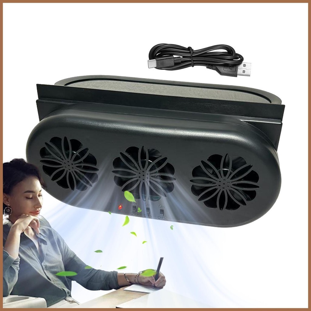 Solar Auto Fan USB Ventilation Fan Smart Vehicles Cooling Fan for Vehicles Efficient Exhaust Fan