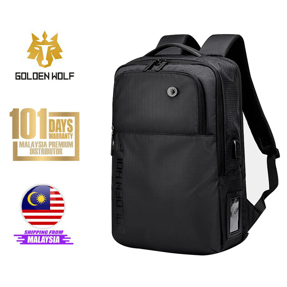 Golden Wolf Thunder Backpack 00399 | Shopee Malaysia