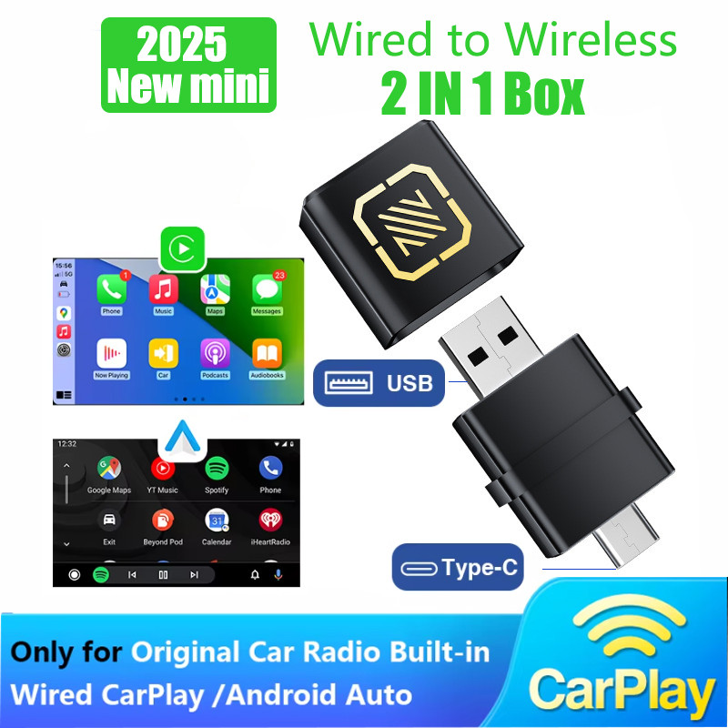 USB Type C Carplay Android Auto 2 In 1 Wireless Carplay Adapter For ...