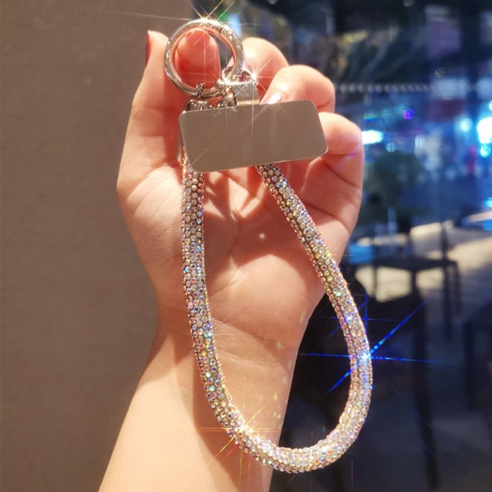 Trendy Glitter Rhinestone Phone Lanyard Bright Bling Bling Diamond ...