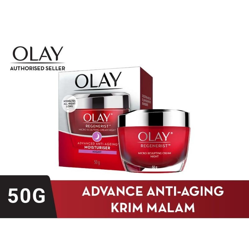 Olay Advanced Regenerist Night Moisturizing Cream Anti Aging Skincare ...