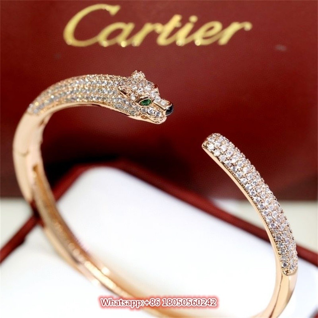 2024 New Cartiers Panthere Bracelet Bangle Open 100 original high