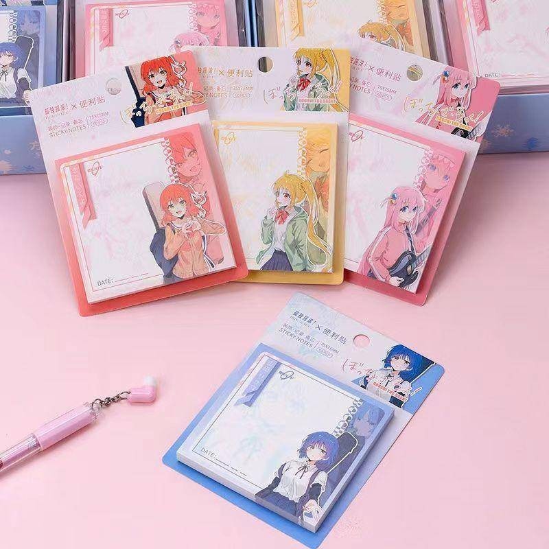 4 styles Bocchi The Rock Cute Anime Memo Pad Stickers Decal Sticky ...