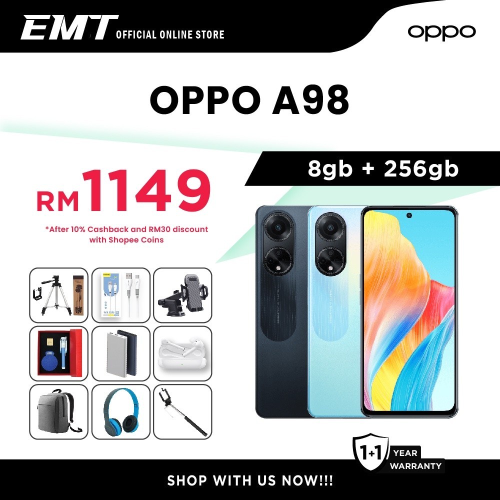 Oppo A98 5G /CPH2529 (8GB/256GB) Original Oppo Malaysia Set