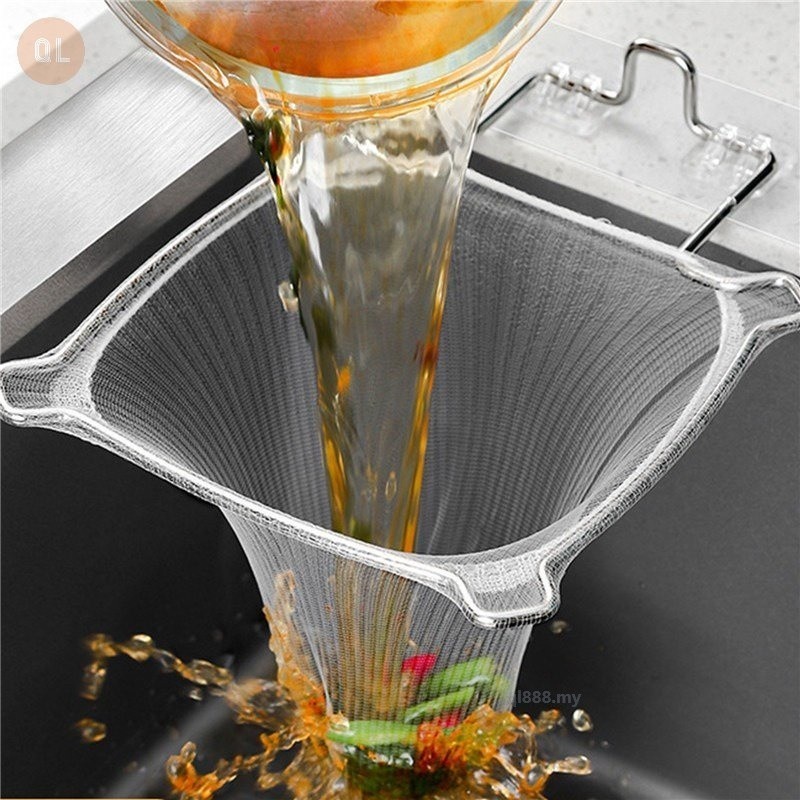 Sink Filter Drain Rack Stainless Steel Kitchen Sink Filter Mesh Bag ...