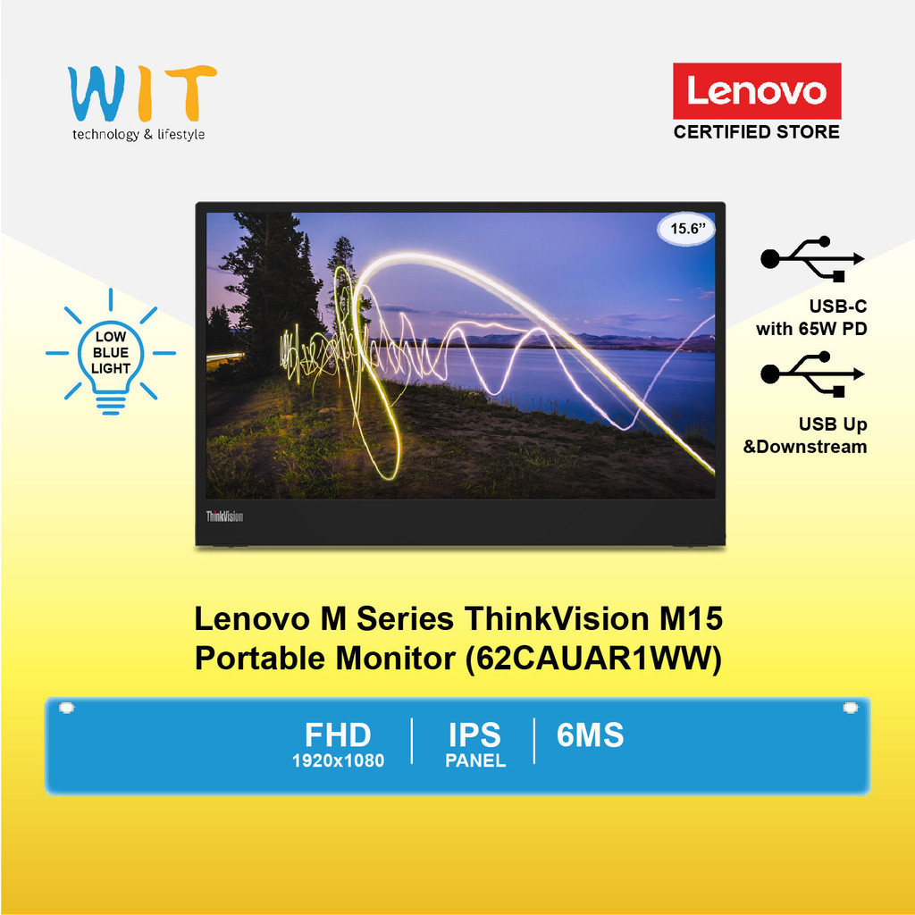 Lenovo M Series ThinkVision M15 Portable Monitor- 15.6