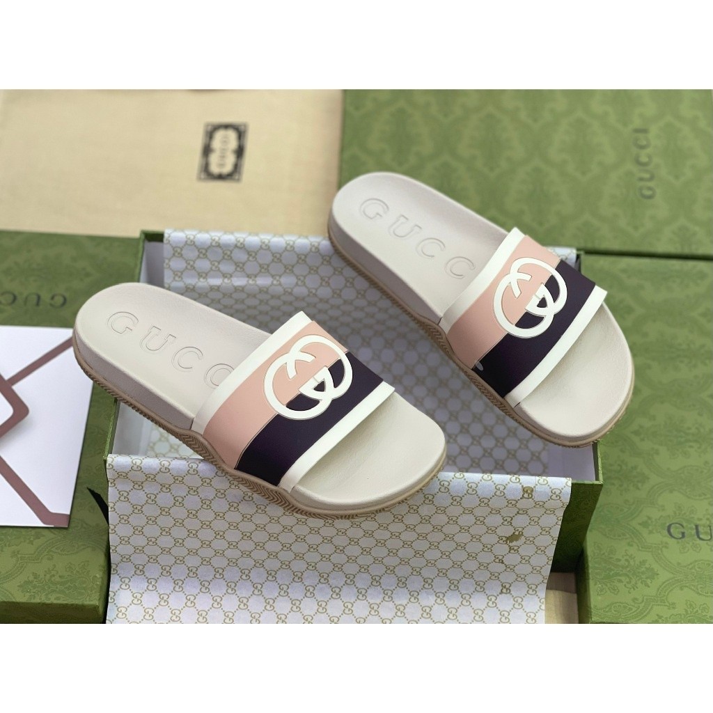 [Original product] Gucci sandals slippers with GG logo fullbox bill ...