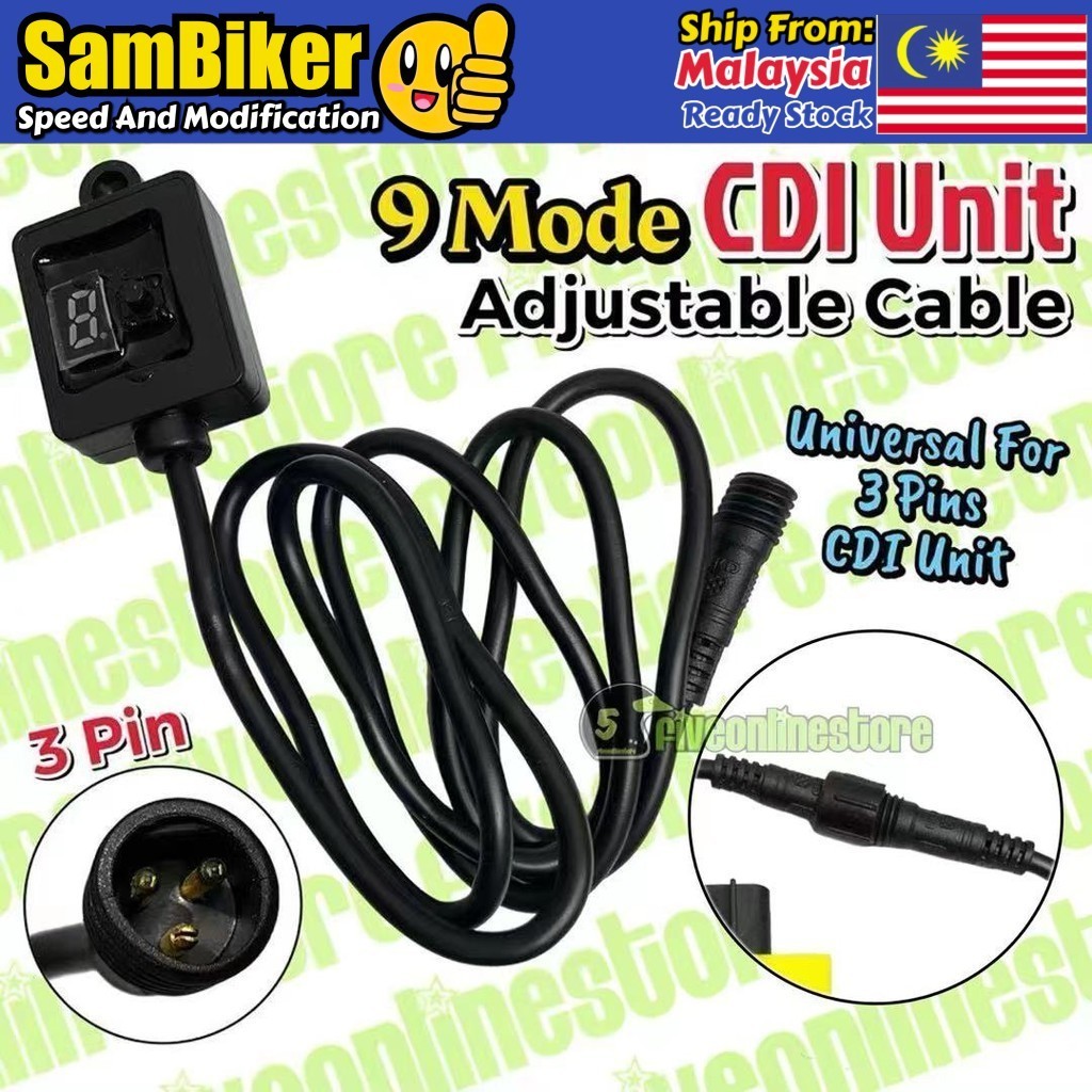 ECU CDI Mode Adjust Remote Control Button 9 Mode Cable 3 Pin Universal ...