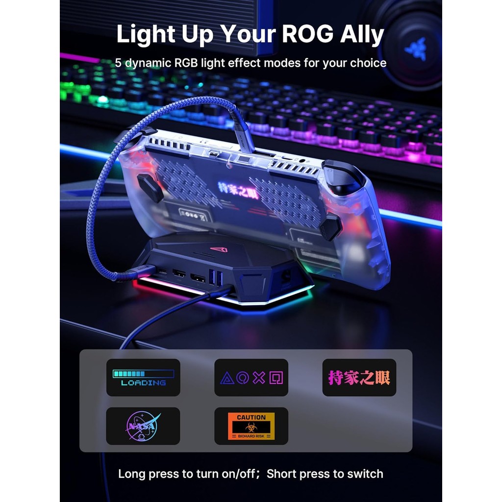 Plat Belakang Telus JSAUX RGB untuk ROG Ally (Tidak Serasi dengan ROG ...