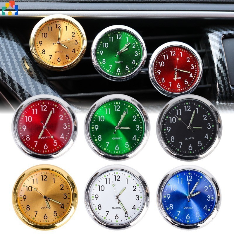 6 Colors Car Mini Luminous Electronic Clock Dashboard Self-adhesive ...
