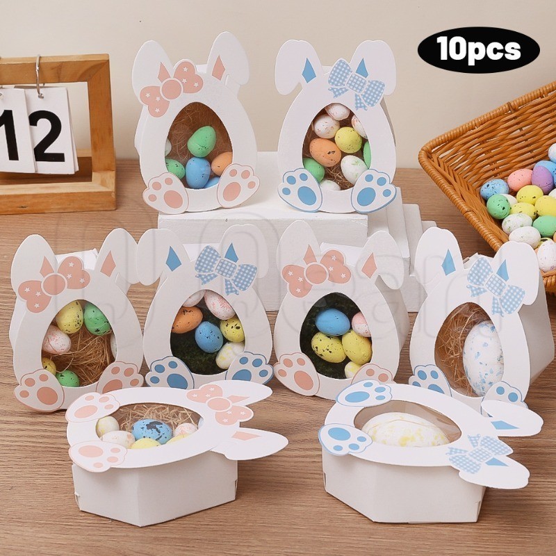 10Pcs Easter Gift Box - With Cute Rabbit Eggs - Rabbit Shape Candy ...
