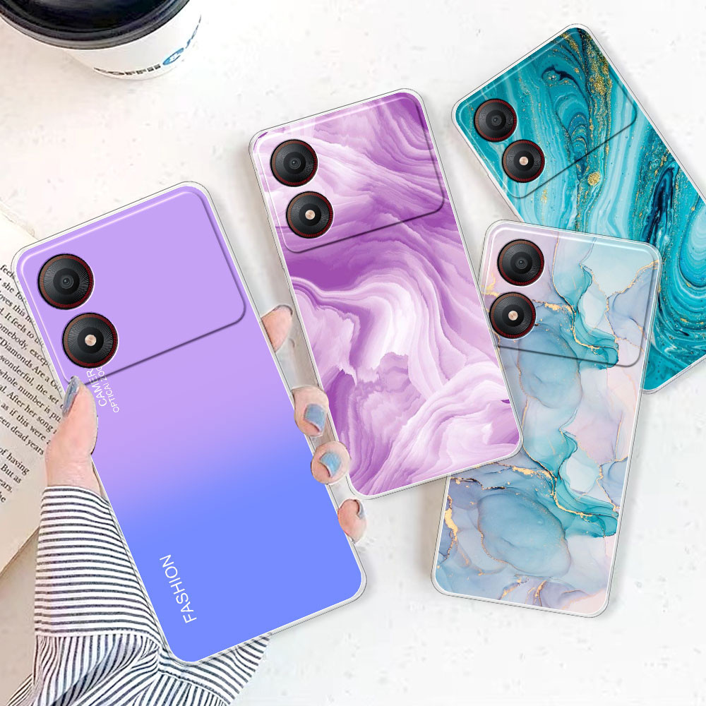 KJYFOANI Custodia Cover per ZTE Blade A34 (6.60), Ultra Sottile Silicone TPU Case Anti-Graffio Protezione Guscio + 1 Pezzi Pellicola Vetro Temperato per ZTE Blade A34 - Palloncino