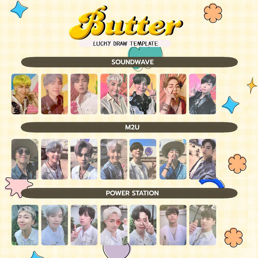 Kpop BTS Butter Lucky Draw Event Photocard LOMO Card Post Cards