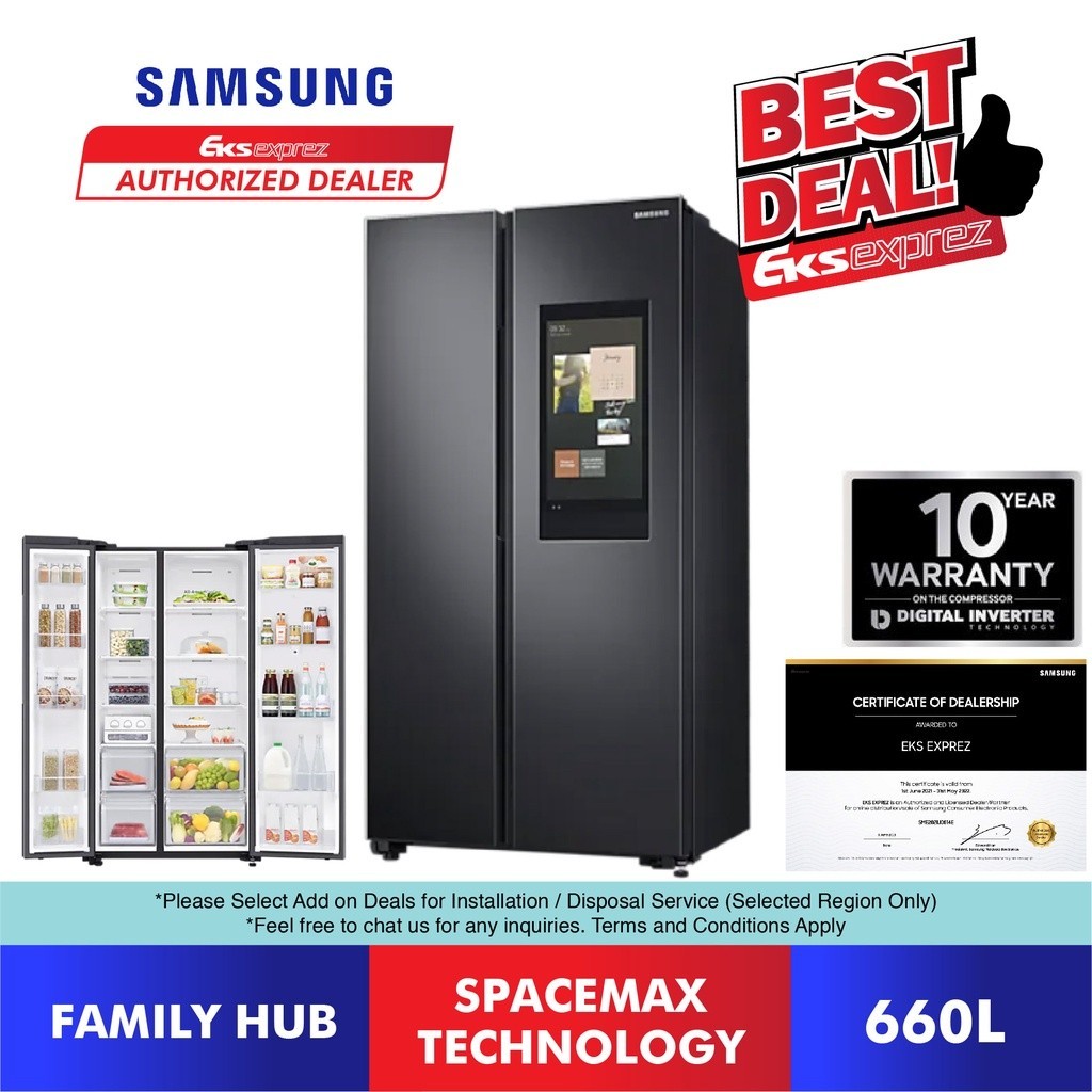 Samsung Side by Side Inverter Fridge (660L) RS62T5F01B4/ME with Family