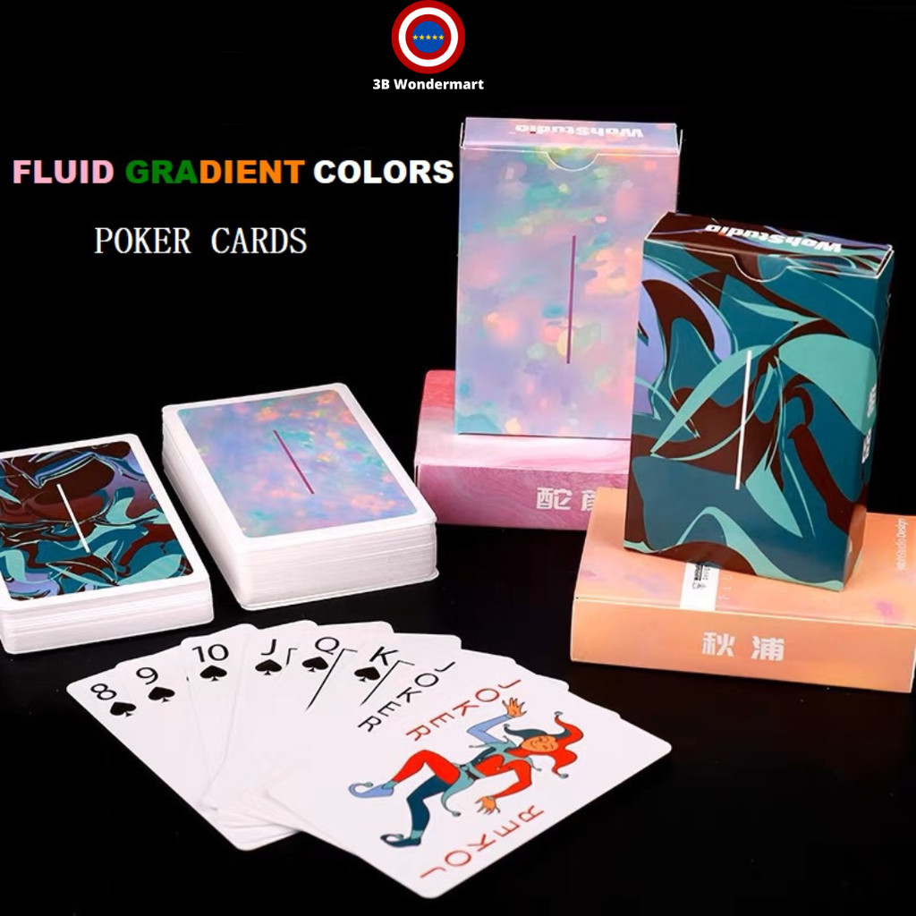 54pcs Gradient Poker Cards Creative Playing Cards Magic Deck Fluid ...