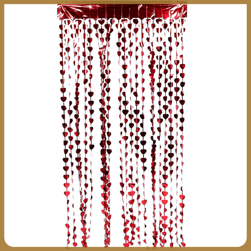 Heart Streamers Glitter Ornaments Love Curtain Ribbon Hanging Garland