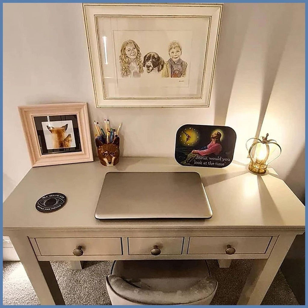 Jesus Look at the Time Clock Wooden Prayer Clock Jesus Wall Clock