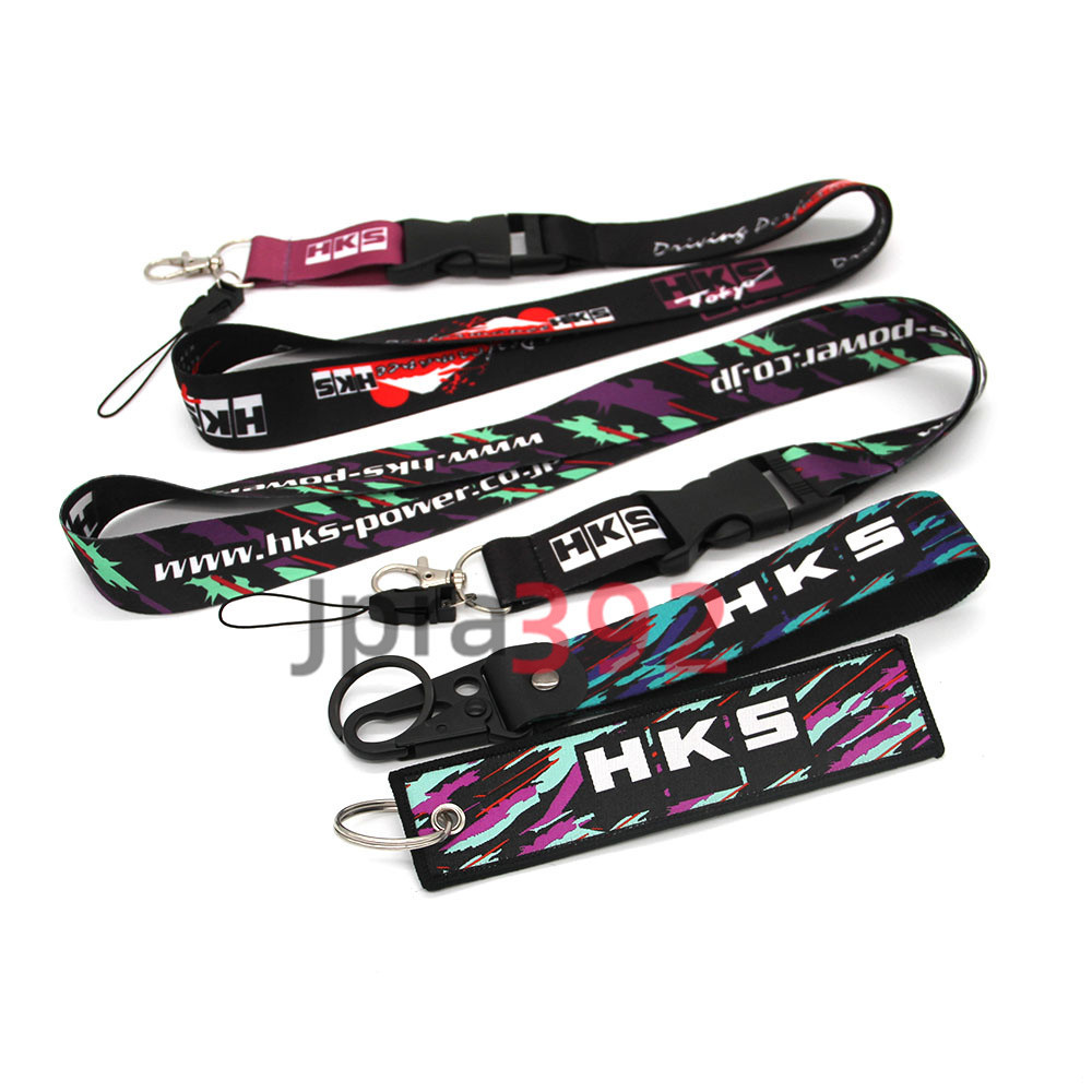 JDM Racing Style HKS Detachable Lanyard Car Key Chain, Work ID Bracket ...