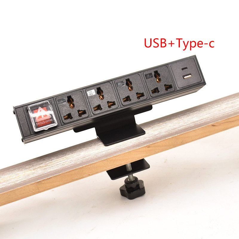 Power Strip Table Clamp Outlet Clip with 3 Socket Switch USB+Type-C ...