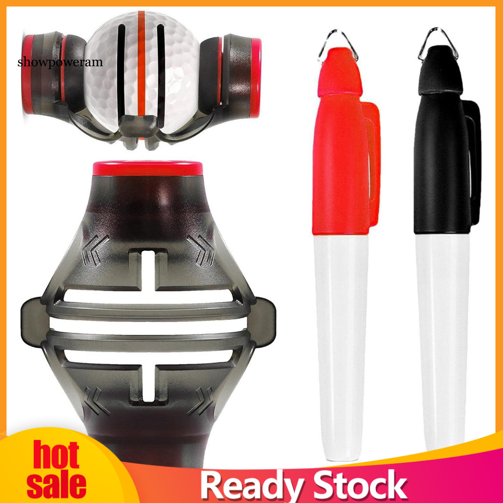 SPM Golf Line Marker Stencil Putting Alignment Tool Portable Golf Ball