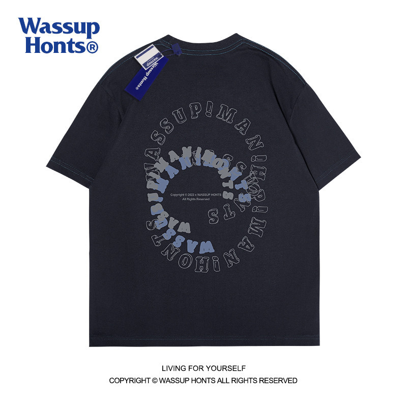 Wassup HONTS Summer American Letter Short-Sleeved t-Shirt Men Women ...