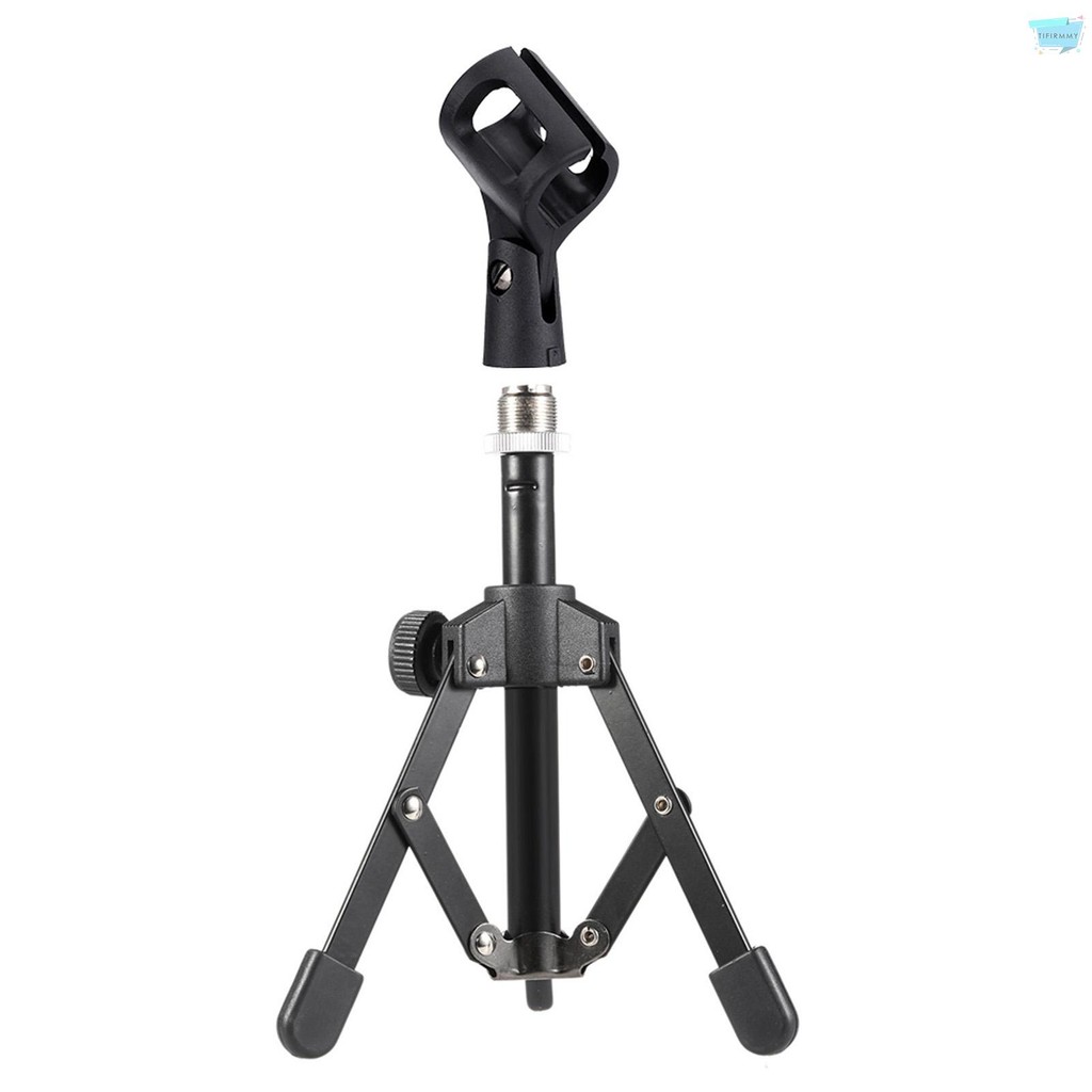 MS-12 Mini Foldable Adjustable Desktop Tripod Microphone Stand with MC3 ...