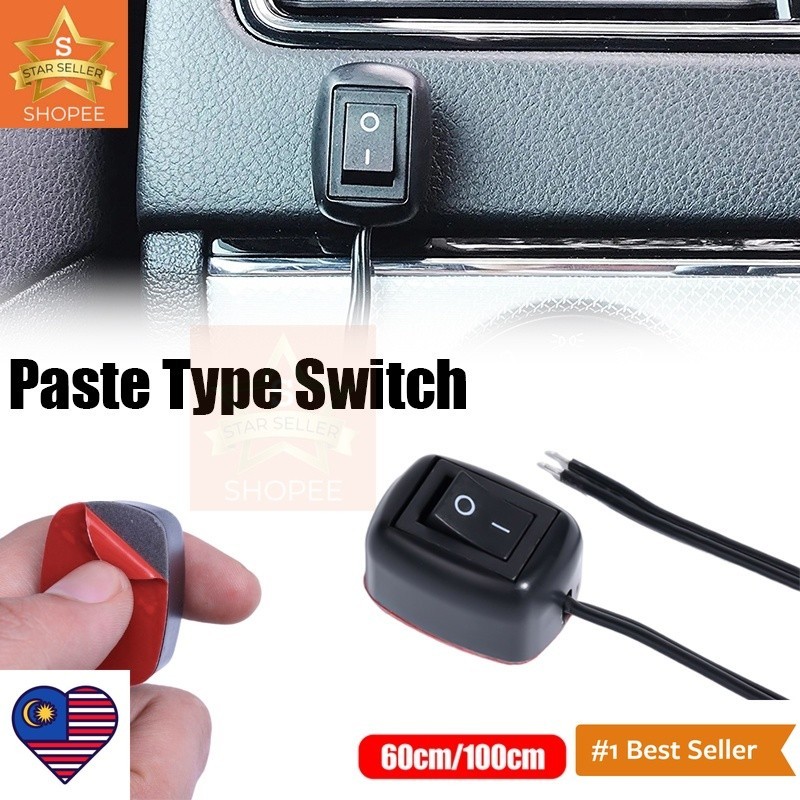 (MW)60/100cm Universal Car Paste Type Switch Convenient Push Button ...