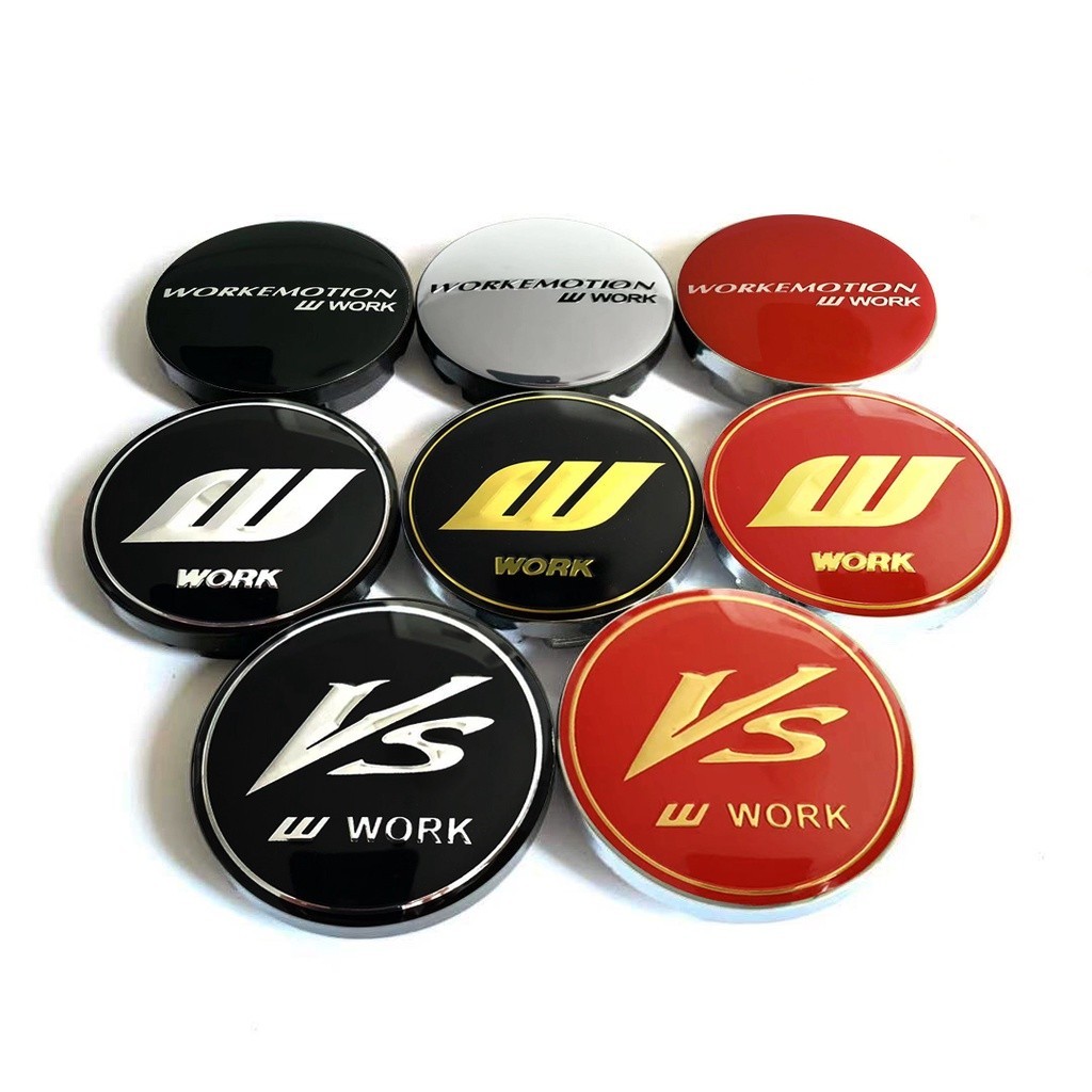 4pc 56mm WORK logo Sticker Car Modified Wheel Center Cover Rim Hub Cap ...