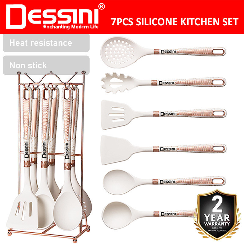 DESSINI ITALY Silicone Utensil Turner Spoon Spaghetti Server Ladle ...