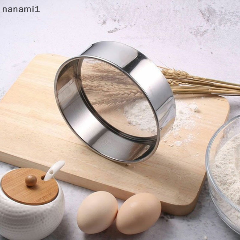 nanami1 Kitchen Mesh Flour Sifter Round Stainless Steel Flour Sieve ...