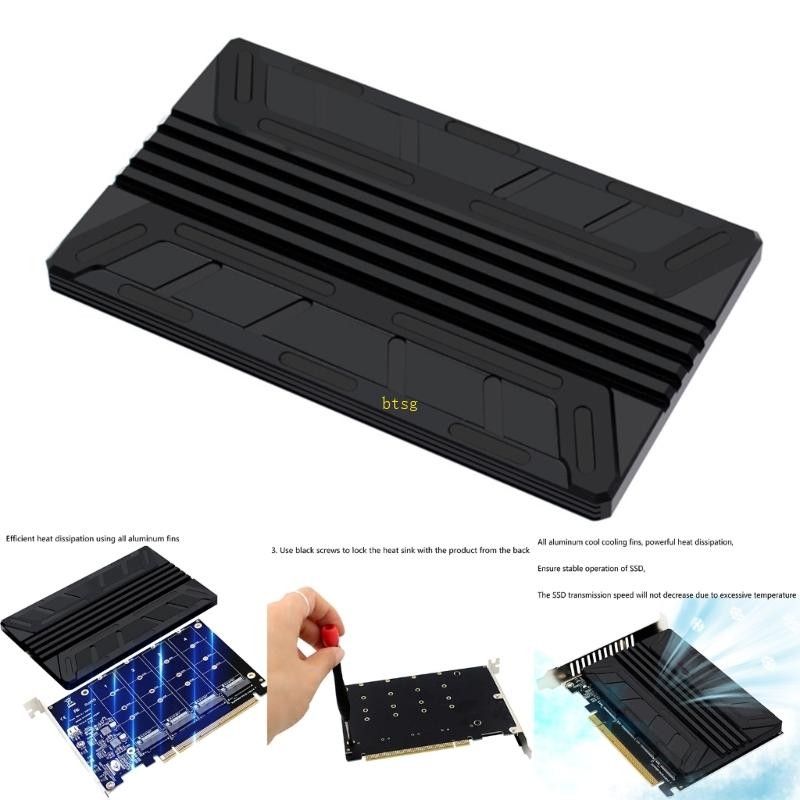 BT Aluminum Heat Sink for NVME MKEY SSD RAID Array Cooling Pads ...