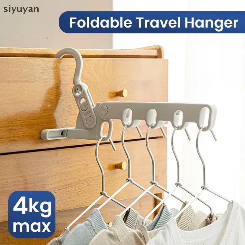 Si Portable Foldable Hanger Clothes Drying Rack Travel Hangers Hanging ...
