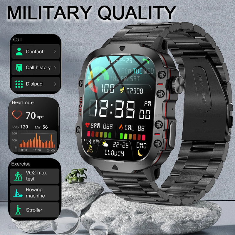 Rugged Military Smart Watch Men For Xiaomi Android Ios Ftiness