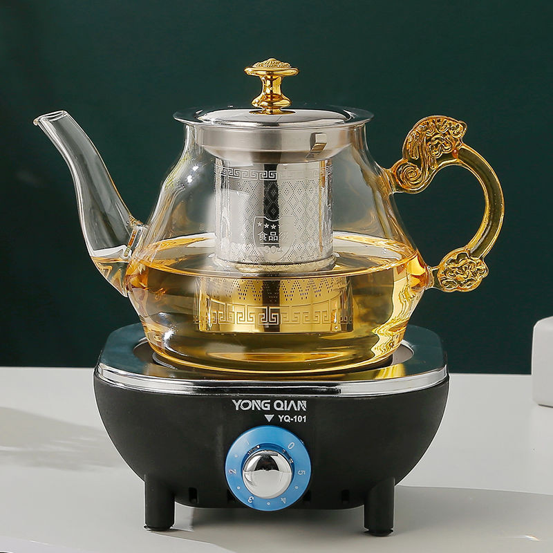 电陶炉煮茶器耐高温玻璃茶壶耐热泡茶壶家用熬茶电茶壶茶具套装Electric 