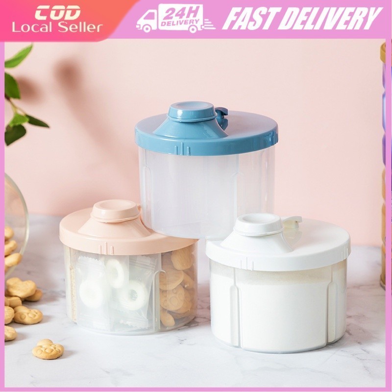 4 Grid Portable Milk Powder Container Baby Food cereal snacks dispenser ...