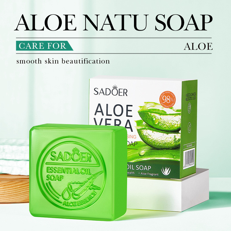 Ready Stock SADOER Aloe Vera Soap Smooth Cleansing Essential Oil Soap ...