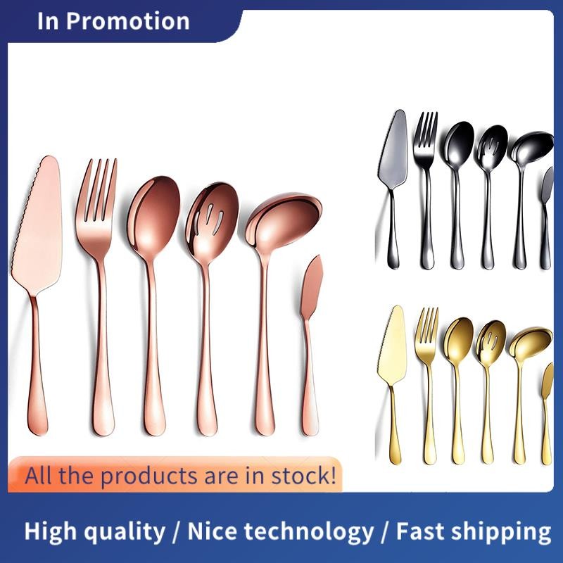 6-Piece Serving Flatware Silverware Set, Serving Utensil Set,Include ...
