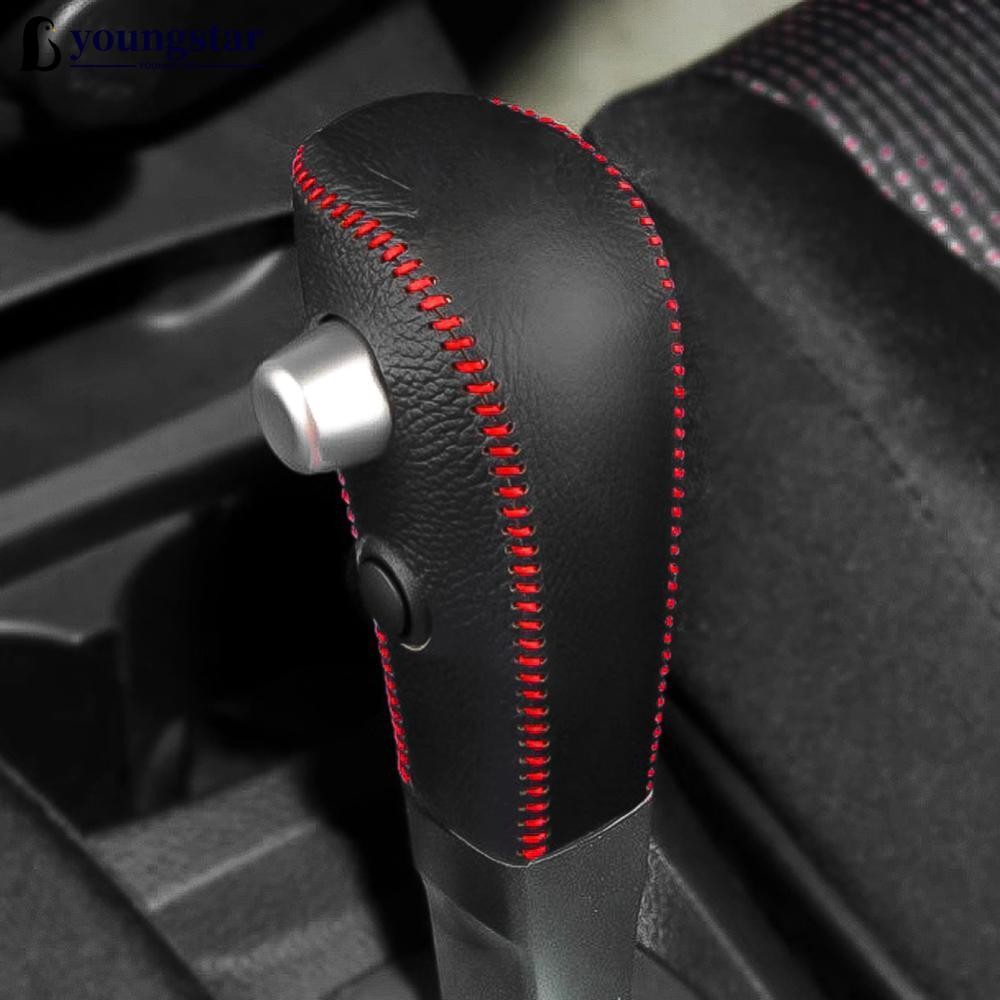 BJSIA 2PCS Steering Lever Cover Compatible With Tesla Model 3 Model Y, Gear Shift Cover Carbon Fiber Pattern Gear Lever Cover For Car Knob Protection Cover (Matte Black