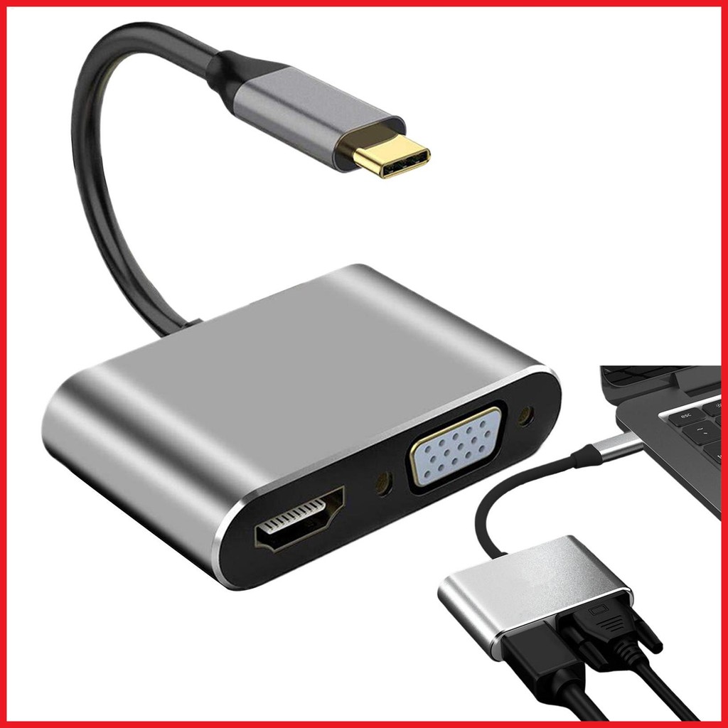 4 in 1 USB C Hub 4k Type C to HD Multimedia Interface Portable 4-in-1 ...