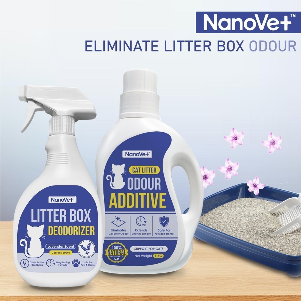 NanoVet Litter Box Deodorizer Spray 500ml/ Cat Litter Odour Additive