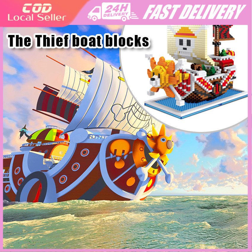 One Piece Pirate Ship Building Block Toys Diy Mini Micro Bricks