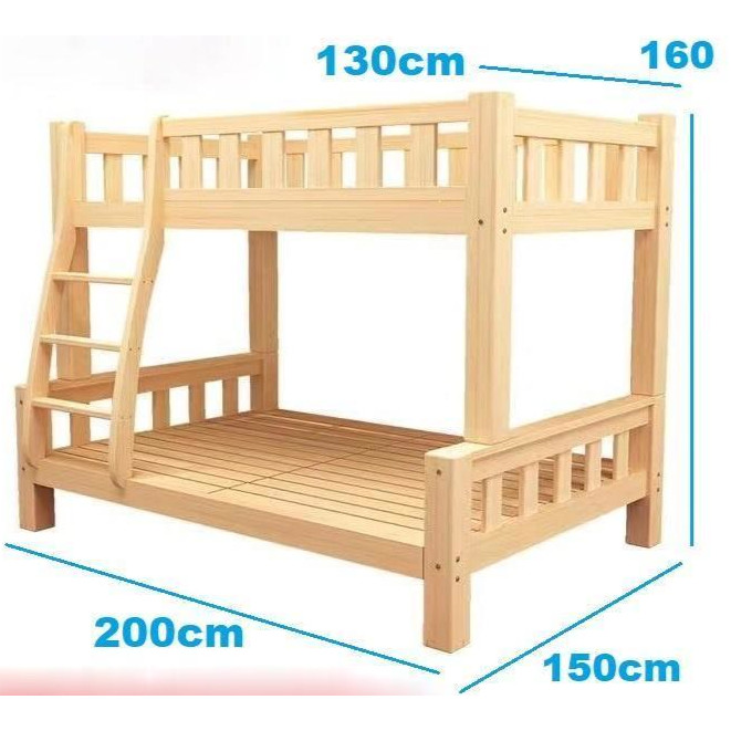 WE Double Decker Queen Single Bunk bed,Two-Layer Bed Mother Kids Bed ...