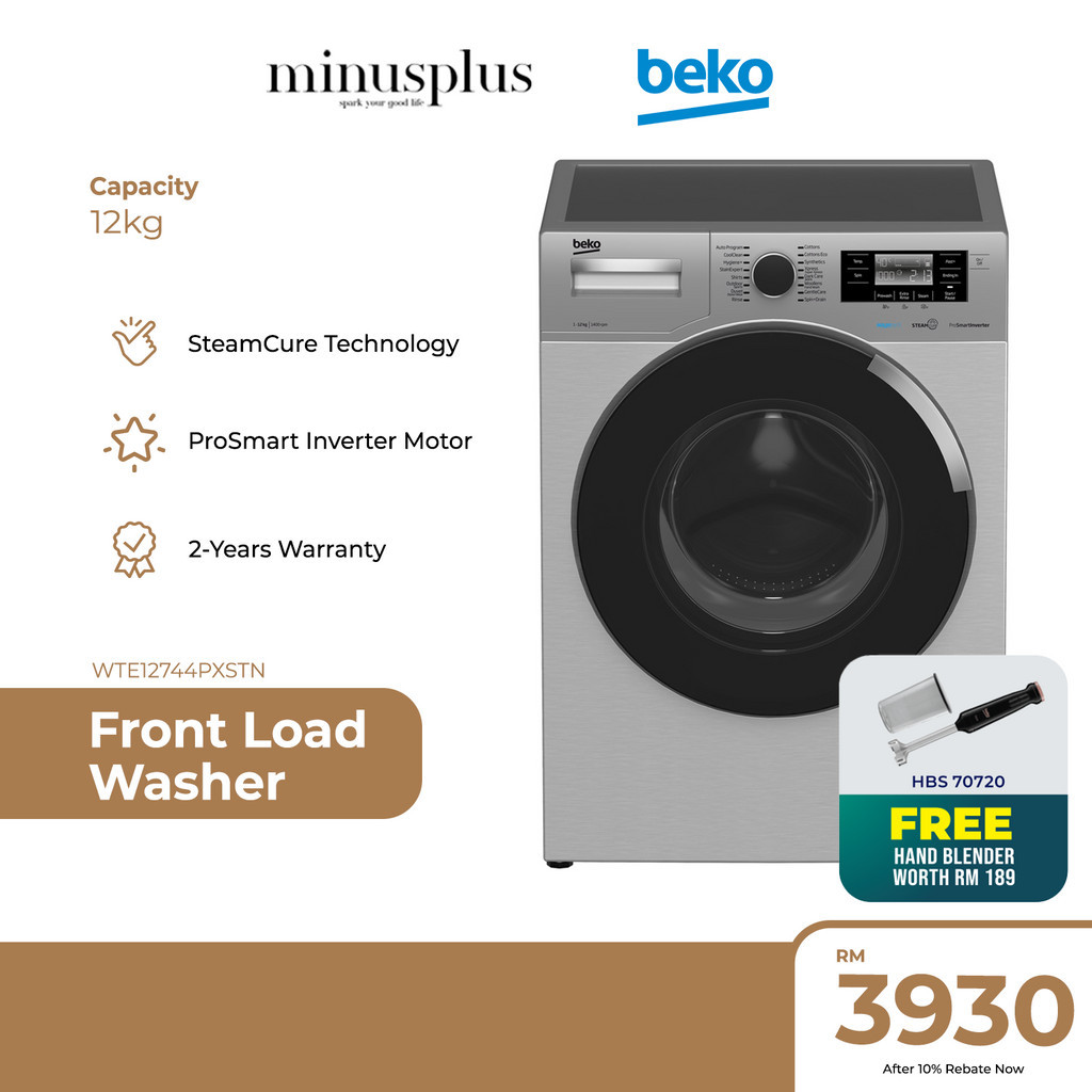 Beko ProSmart Inverter SteamCure WinkleFree Laundry Front Load Washer