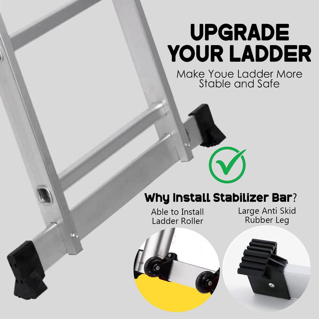 Ladder Telescopic Extendable Aluminium Ladder Tangga Lipat Stabil Elak ...